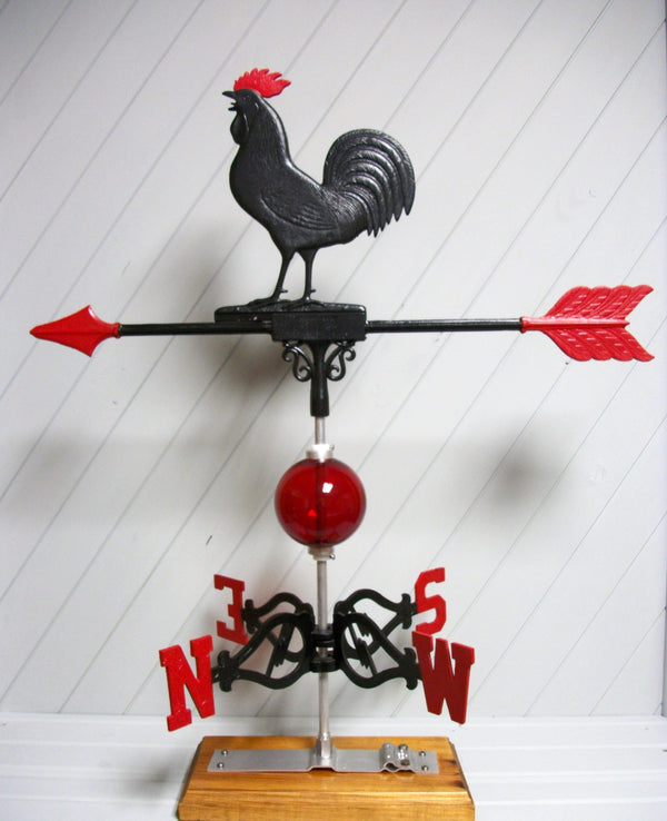 Weathervane-Antique Style Rooster with Glass Ball #702