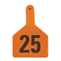 Z Tag Orange No Snag Cow ID Tag - Numbered 101 - 125: Pack of 25