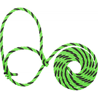 Rope Cattle Halters : Lime Green with Pink Strand Large