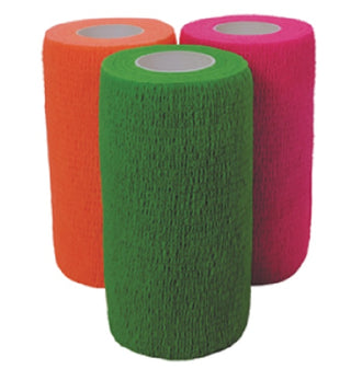 Cohesiant Wrap Fluorescent Assorted Colors (Green/Pink/Orange): 4inches x 5yards 12ct