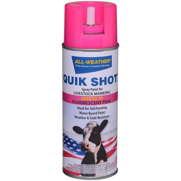 Quik Shot Spray Inverted Tip 12oz: Fluorescent Pink