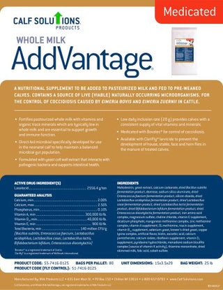 Calf Solutions Whole Milk AddVantage : 25lb