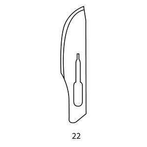 Securos Number 22 Disposable Scalpel Blades : 100ct