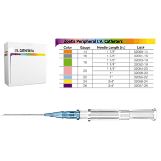 Zoetis Peripheral IV Catheter 16 x 1 7/8" : 50ct