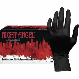 Night Angel Nitrile Powder Free Exam Gloves 100ct : Small