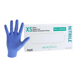 Micro Touch Blue Nitrile Gloves XS : 200ct
