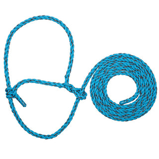 Rope Cattle Halter: Teal with Gray Flecks