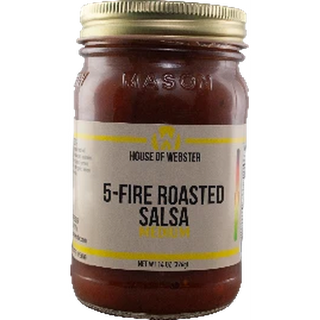 House of Webster 5-Fire Roasted Pepper Medium Salsa :14oz
