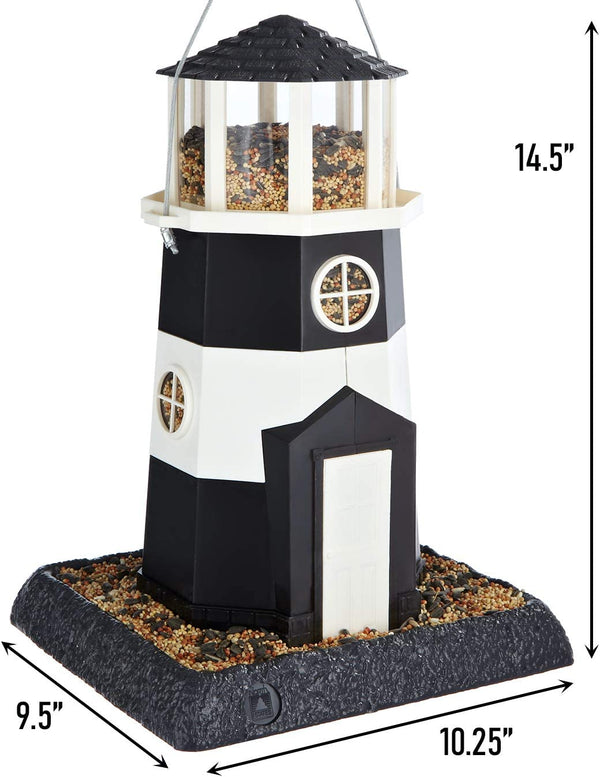 Wild Bird Lighthouse Feeder Black/White : Holds 8lbs