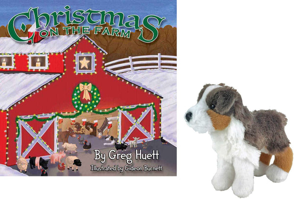 Book Christmas On The Farm & Plush Toy Sway Australian Shepherd Combo (BCT74 & BT045)
