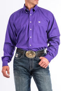Cinch Men's Classic Fit Long Sleeve Solid Purple Shirt : Large