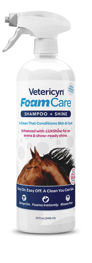 Vetericyn Foamcare Equine Non-Medicated Spray Shampoo : 32oz