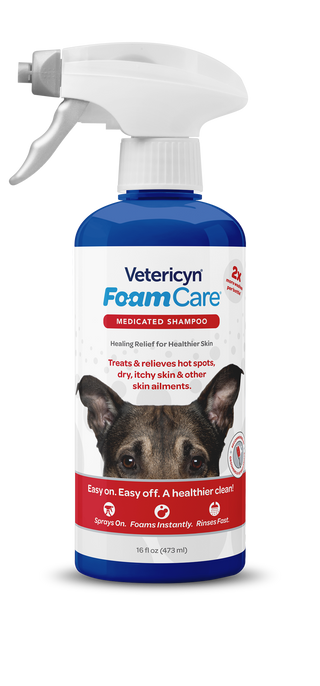 Vetericyn Foamcare Pet Medicated Spray Shampoo : 16oz