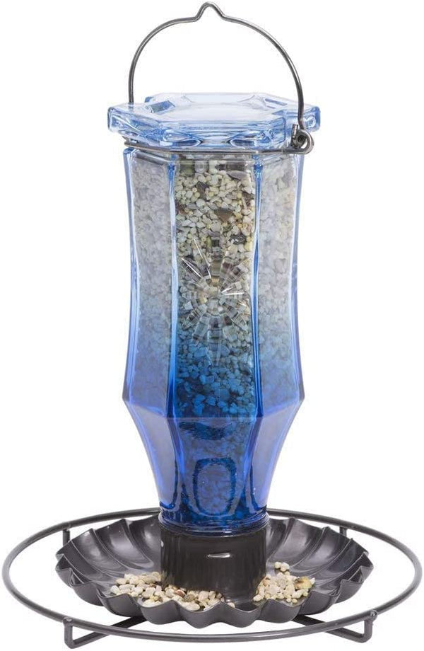 Perky Pet Wild Bird Vintage Blue Glass Feeder : Holds .5lbs