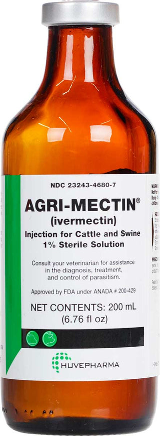 Agrimectin Ivermectin 1% Injectable for Cattle and Swine : 200ml