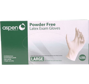 Aspen Latex Powder Free Exam Gloves : Large 100ct