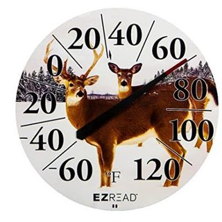 Thermometer Outdoor Garden : Winter Deer 12.5