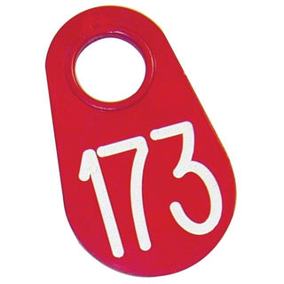 Nylon Cattle Neck Red with White Numbers : Each