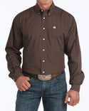 Cinch Men's Classic Fit Long Sleeve Solid Brown Shirt : XXXL