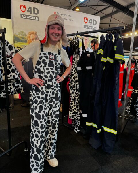 4-D Ag Adult Cow Print Bibbed Overalls : Small
