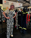 4-D Ag Adult Cow Print Bibbed Overalls : Small