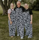 4-D Ag Adult Cow Print Bibbed Overalls : Small