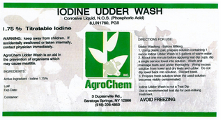 AgroChem Udder Wash 1.75 Iodine Gallon
