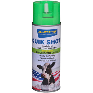 Quik Shot Spray Paint for Livestock Marking Fluorescent Green 13oz