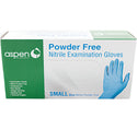Aspen Nitrile Blue 5ml Small Powder Free Exam Gloves : 100ct