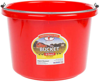 Little Giant Red Plastic Round Bucket : 8qt
