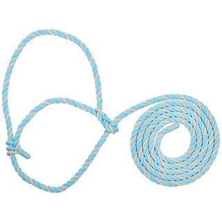 Rope Cattle Halter: Blue with Teal & Gray Strands