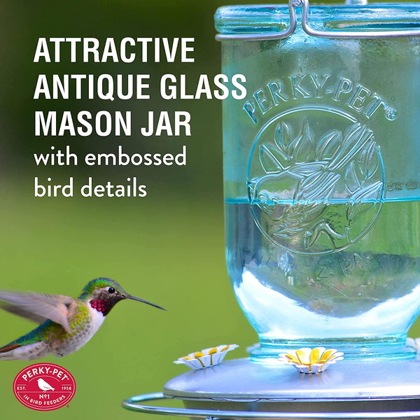 Perky Pet Hummingbird Mason Jar Feeder : Holds 32oz