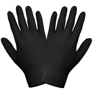 Gloves Nitrile Powder Free Black 5ml 100ct : Medium