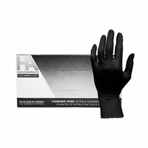 Hand Armor Nitrile Black Small Powder Free Exam Gloves :100ct