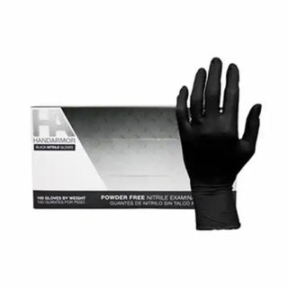 Hand Armor Nitrile Black Large Powder Free Exam Gloves : 100ct