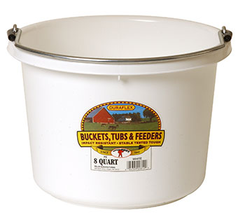 Little Giant White Plastic Round Bucket : 8qt