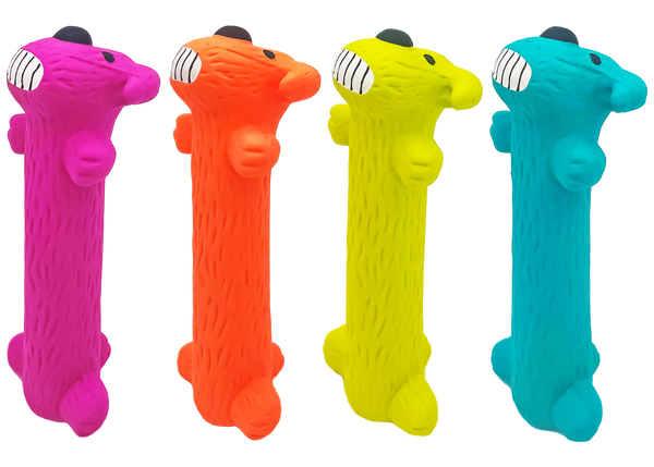 Loofa Latex Dog Toy Assorted : Small 6"