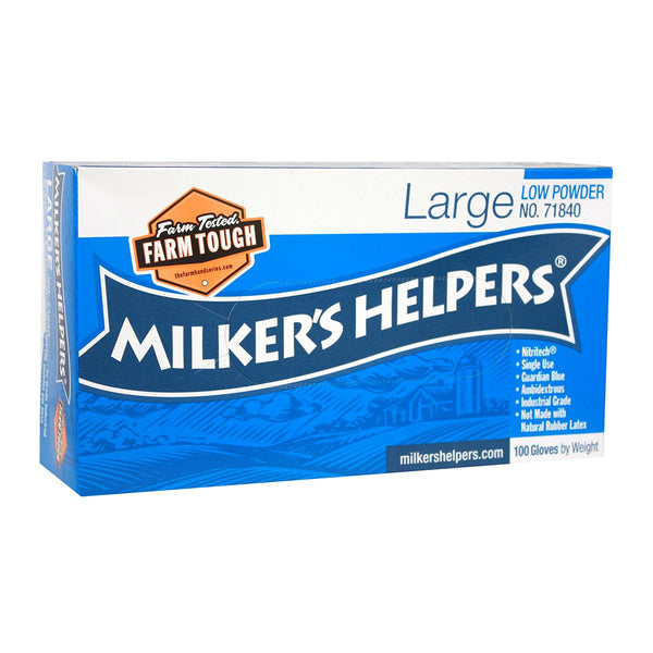 Milkers Helpers Powdered Gloves : Large 100ct