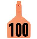 Z Tag Orange No Snag Cow ID Tag - Numbered 126 - 150: Pack of 25