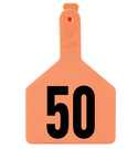 Z Tag Orange No Snag Cow ID Tag - Numbered 26 - 50: Pack of 25
