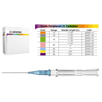 Zoetis Peripheral IV Catheter 16 x 1 7/8