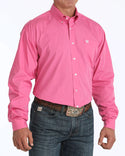 Cinch Men's Classic Fit Long Sleeve Solid Pink Shirt : XXL