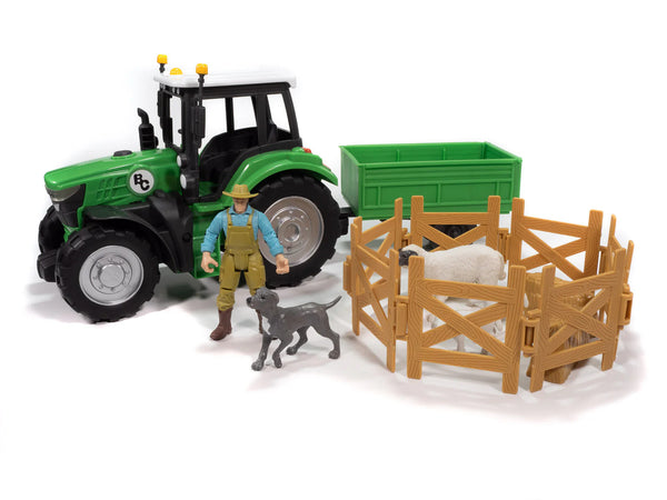 Big Country Toys Sheep Farmer & Tractor Playset : 16 pc