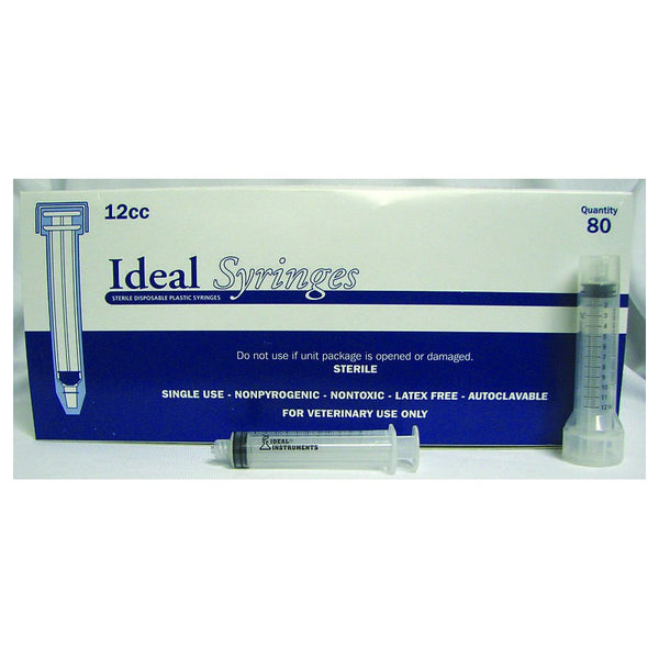 Ideal 12cc Disposable Syringes Luerlock Tip Soft Packed 9172 : 100ct