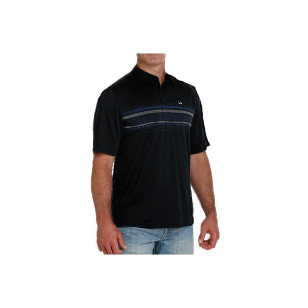Cinch Arenaflex Men's Polo Shirt Black w/Stripe : XLarge