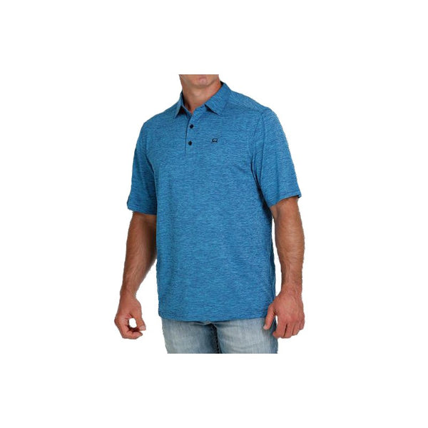 Cinch Arenaflex Men's Polo Shirt Heather Blue : Large