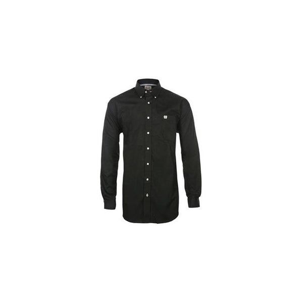 Cinch Men's Classic Fit Long Sleeve Solid Black Shirt : XXL