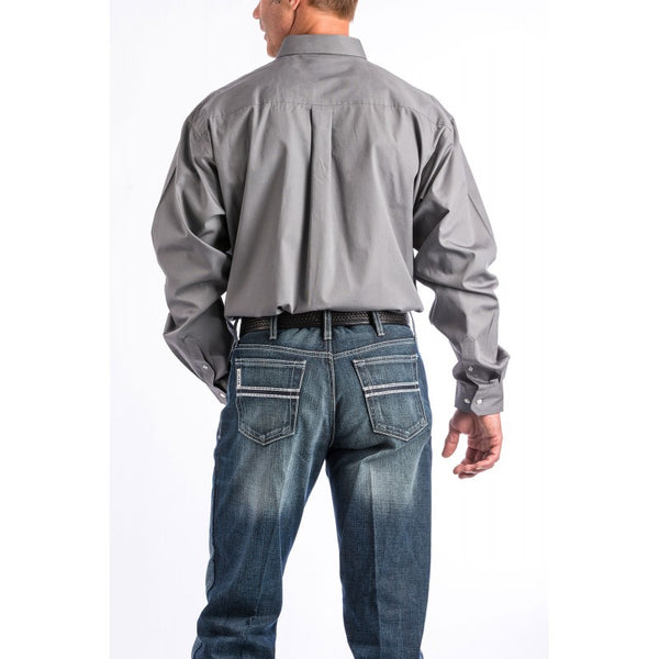 Cinch Men's Classic Fit Long Sleeve Solid Gray Shirt : XXXL