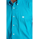 Cinch Men's Classic Fit Long Sleeve Solid Teal Blue Shirt : Large