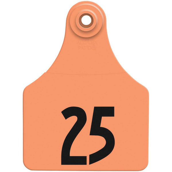 Allflex Orange Global Large Numbered Tags 1-25 : Pack of 25